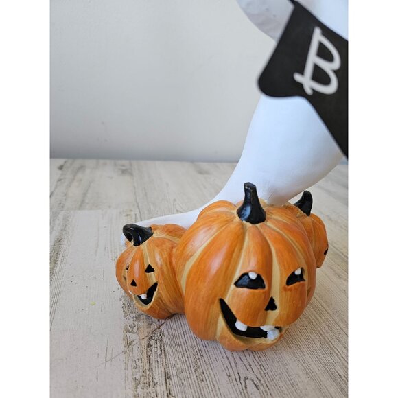 Large ghost boo statue figurine pumpkin jack-o'-lantern unique Halloween decor c - Picture 2 of 10